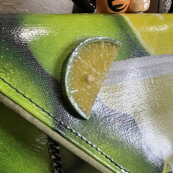 Kent Stetson Envelope Purse Chain Crossbody Clutch Handbag Margarita Glass Slim - Picture 2 of 8